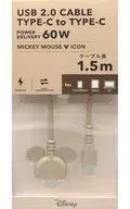 ミッキーアイコン USB 2.0 CABLE ベージュ 「ディズニー」