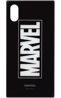 "MARVEL" Square Glass Case with Logo and Black iPhoneX