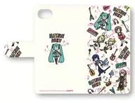 Allover Pattern A (White) PlayP-A notebook type smartphone case (iPhone6/6s/7/8) "VOCALOID Hatsune Miku"
