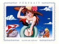 D. Rina & Gauriy & ゼルガディス (swimsuit) portrait "THE SLAYERS ART EXPO 2001 ~ Rui Araizumi Original Art Exhibition ~"