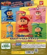 ガチャ台紙 「映画クレヨンしんちゃん ～もののけニンジャ珍風伝～ ねんどアートマスコットスイング」