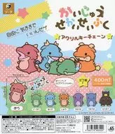 ガチャ台紙 「かいじゅうせかいせいふく アクリルキーチェーン」