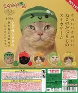 ガチャ台紙 「かわいい かわいい ねこのかぶりもの スイカゲーム」