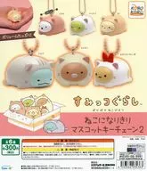 ガチャ台紙 「すみっコぐらし ぽかぽかねこびより ねこになりきりマスコットキーチェーン2」