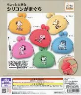 ガチャ台紙 「コロコロスヌーピー ちょっと大きなシリコンがまぐち」