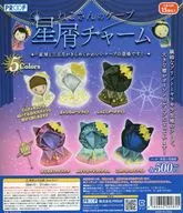 ガチャ台紙 「ねこさんのケープ 星屑チャーム」