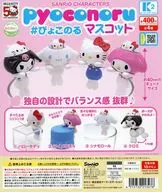 ガチャ台紙 「Sanrio characters ぴょこのるマスコット ～パーティータイム!デザイン～」