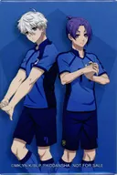 Estado de calma sin viento Seishirō & Mikage Reio Square metal badge "Blue Rock Illustrated Illustration Preparation for Pre-match Ver. Trading metal badge" animate Purchase benefits