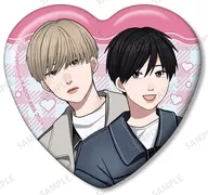 高良瞬＆天城太一 「高良くんと天城くん＆兄貴の友達 はなげのまい先生 描き下ろし プリントシール風ver. トレーディングハート型缶バッジ」