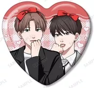 田中隼人＆瀬川拓海 「高良くんと天城くん＆兄貴の友達 はなげのまい先生 描き下ろし プリントシール風ver. トレーディングハート型缶バッジ」