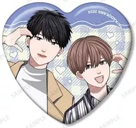 柿本健＆田中優也 「高良くんと天城くん＆兄貴の友達 はなげのまい先生 描き下ろし プリントシール風ver. トレーディングハート型缶バッジ」
