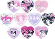 全10種セット 「サンリオキャラクターズ MY MERODY KUROMI シークレットハートホログラム缶バッジ」