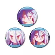 白 場面写グリッター缶バッジ3個セット 「ノーゲーム・ノーライフ」