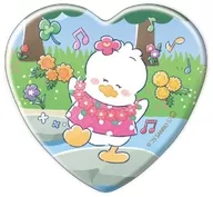 ルビー 「はぴだんぶい ハート型缶バッジ 08.あひるのペックル周年デザイン(グラフアートイラスト)」