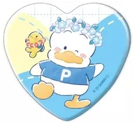 ペックル＆ラン 「はぴだんぶい ハート型缶バッジ 08.あひるのペックル周年デザイン(グラフアートイラスト)」