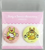 RODY×ハローキティ＆ポムポムプリン 缶バッジ2個セット 「RODY×サンリオキャラクターズ」