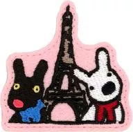 リサ＆ガスパール(エッフェル塔) ワッペンバッジ 「キャラ福くじ リサとガスパール PARIS」 E賞