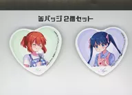 [新品] 02.綾・陽子バースデーver.(描き下ろしイラスト) ハート型缶バッジ2個セット 「劇場版 きんいろモザイク Thank you!!」