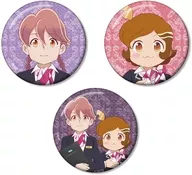 ヤチヨ＆ポン子 描き下ろし グリッター缶バッジ3個セット ホテルモントレ制服ver. 「アポカリプスホテル」