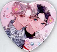 西賀かなた＆東雲晴星(バックハグ) ハート缶バッジ 「くじメイト 六月の七星」 E-6賞