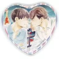 宮田＆岩永(恋をするなら二度目が上等) 「Chara創刊30周年記念×Gratte animatecafe トレーディングハート缶バッジ(ホログラムver.)」