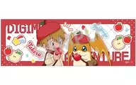 高石タケル＆パタモン(フルーツパーティー) ロングスクエア缶バッジ 「デジモンアドベンチャー」