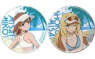 全2種セット 缶バッジ(特典ver.) 「くじメイト×どこプラ とある科学の超電磁砲T オンラインくじ ビーチバレーStyle Part1」 購入特典
