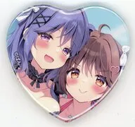 ここあ＆うた ハート缶バッジ 「DMMスクラッチ! イラストレーター ぱん スクラッチ」 E-12賞