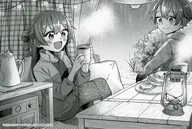 Tarjeta de ilustraciones "Comic Night Sky no Futari Camp Rice, Volume 2" Manga-o Purchase benefits