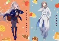 A set of 2 kinds of Kaede Higuchi and Kano illustration cards "Welcome to Japan, Elph-san. ED-themed virtual YouTubers : Kaede Higuchi and Kano / Yummy Yummy" enclosed gift