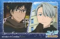 勇利 & Victor (Barcelona) original postcard "YURI!!! ON ICE in Namja town ~ Opening! Grand Prix Firenyle ~" collaboration menu order bonus