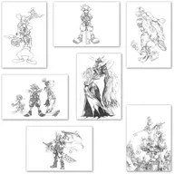 A Type Postcard Set (7-Pack) Illustrated by TETSUYA NOMURA "KINGDOM HEARTS"