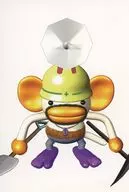 Radio wave monkey (construction worker) postcard "moon"