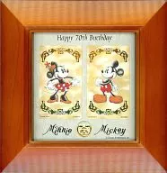 (2-Pack) Mickey Mouse / Minnie Mouse "Happy 70th Birthday [with Wooden Frame]"