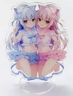 [Original] Twin White Cat's Large Acrylic Stand C102 / Shanks