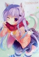 [Original] A4 plastic trasparent file folder, light purple hair, red muffler ver (Yukie) C93/Peach Candy