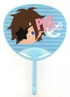 【戦国BASARA】うちわ(ブルー/両面) 伊達政宗(染谷留衣) C78/プロペラ式
