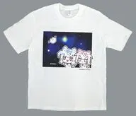 【ホロライブプロダクション】フワモコ宇宙Tシャツ ホワイト XLサイズ フワワ・アビスガード＆モココ・アビスガード(イコモチ) ホロクル9th/Icomochi