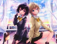 【オリジナル】B2Wスエードタペストリー 隣の席の女の子＆隣のクラスの女の子(ねむりねむ) C101/RE：moon