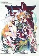 【オリジナル】A1タペストリー 白炉(しろきつね) /白い狐の住む社