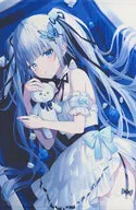【オリジナル】A1タペストリー 棺桶ベッド(和音ハカ) C104/水色のバラ