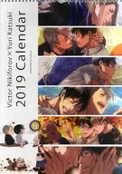 [YURI!!! ON ICE] 2019 Vic Isle Calendar Katsuo 勇利 & Victor Nikiforov (Taro Kamaboko) Hyoso ストラースチ 14/Canvas