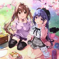 【オリジナル】キャンバスアート 夏音ちゃん＆うたちゃん(karory＆ぱん) karory＆ぱん ふたり展 in 名古屋 近鉄パッセ/KAROMIX＆ぱんのみみ