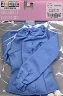 60 corbatas de cinta y blusas de manga larga azul