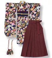 PNM Kimono / Hakama Set ~ Sakuraju ~ Navy x Deep Red