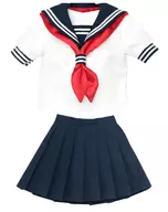 Conjunto de roupas de verão do marinheiro para AZO2 (azul-marinho x vermelho)