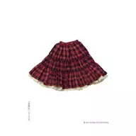 Natural Girly 50 cm Tiered Skirt (Red Check)
