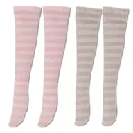 1/12 Pico M Border Socks Bset (Pink x Light Pink Border / Gray x Beige Border)