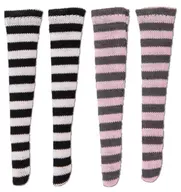 1/12 ピコニーモ Striped Socks Aset (White x Black / Gray x Pink)