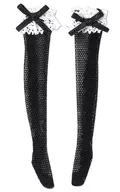 1/12 ピコニーモ用 レースニーハイストッキング(黒×白レース)